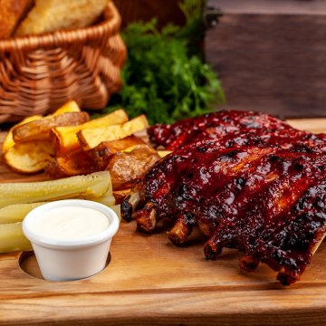 krups fry delight air fryer potatoes ribs dip basket of bread